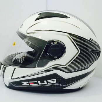 HM-2632 Zeus 811 Al17 White Black Hitam Putih Helm Fullface M L Xl Ringan Murah
