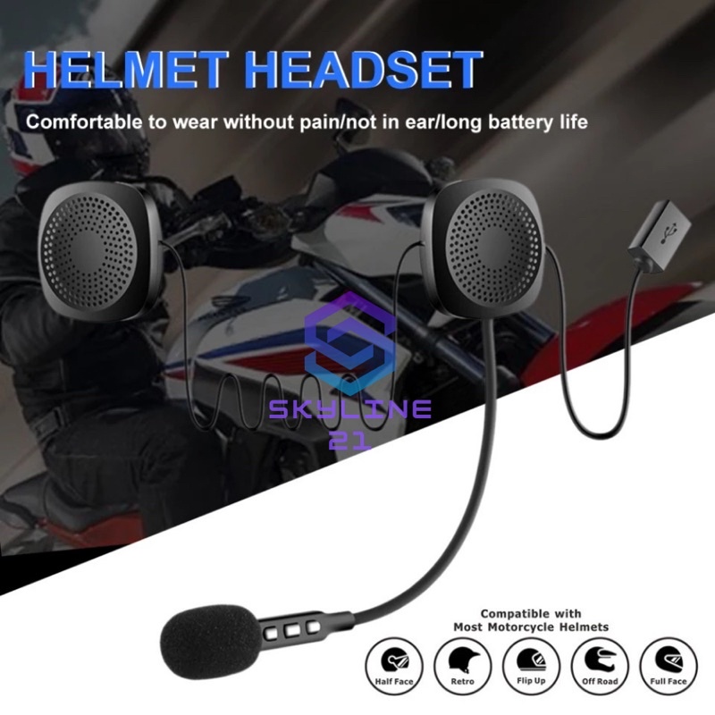 HEADSET HELM BLUETOOTH T2 / HELMET HEADSET BLUETOOTH T2