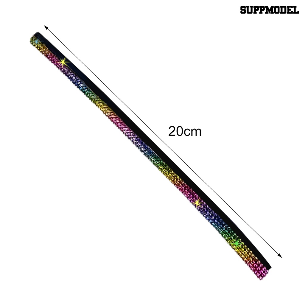 Suppmodel 5Pcs Stiker Strip Berlian Imitasi Bentuk U Anti Debu Untuk Dekorasi Kisikisi Ac Mobil DIY