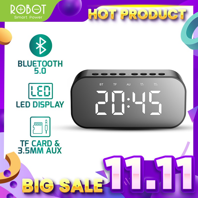 Speaker Bluetooth Robot RB550 Portable Wireless Bass Mini Stereo Original - LED Display Alarm ori