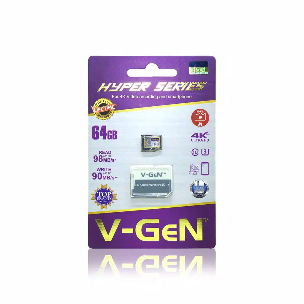 Memory Card V-gen Micro SD V-GEN 64GB Hyper Series For Handphone Original