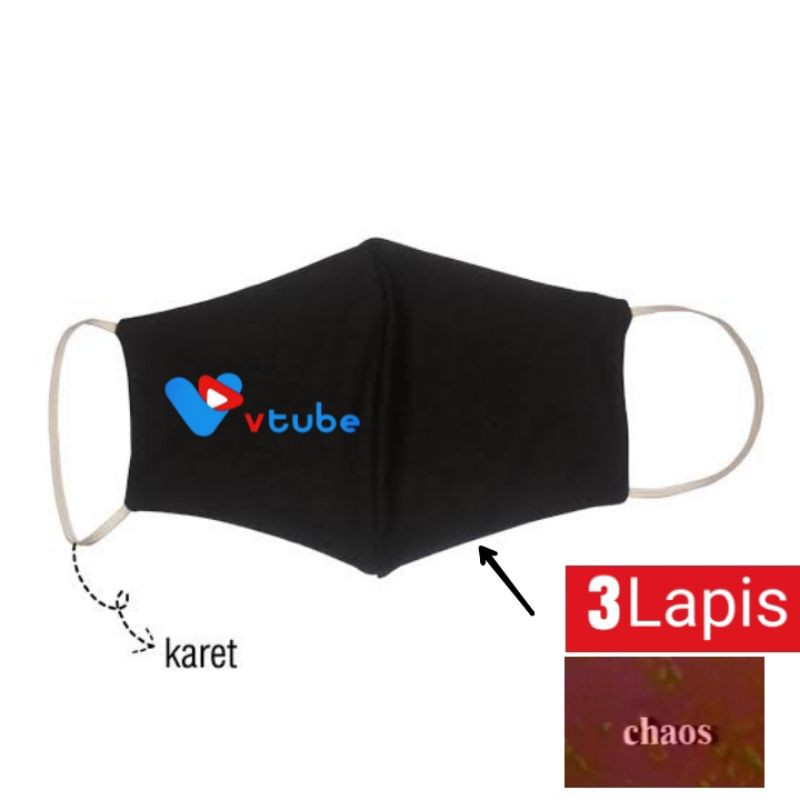 Masker VTUBE / masker kain 3spy VTUBE / masker earlop VTUBE / masker scuba VTUBE INDONESIA