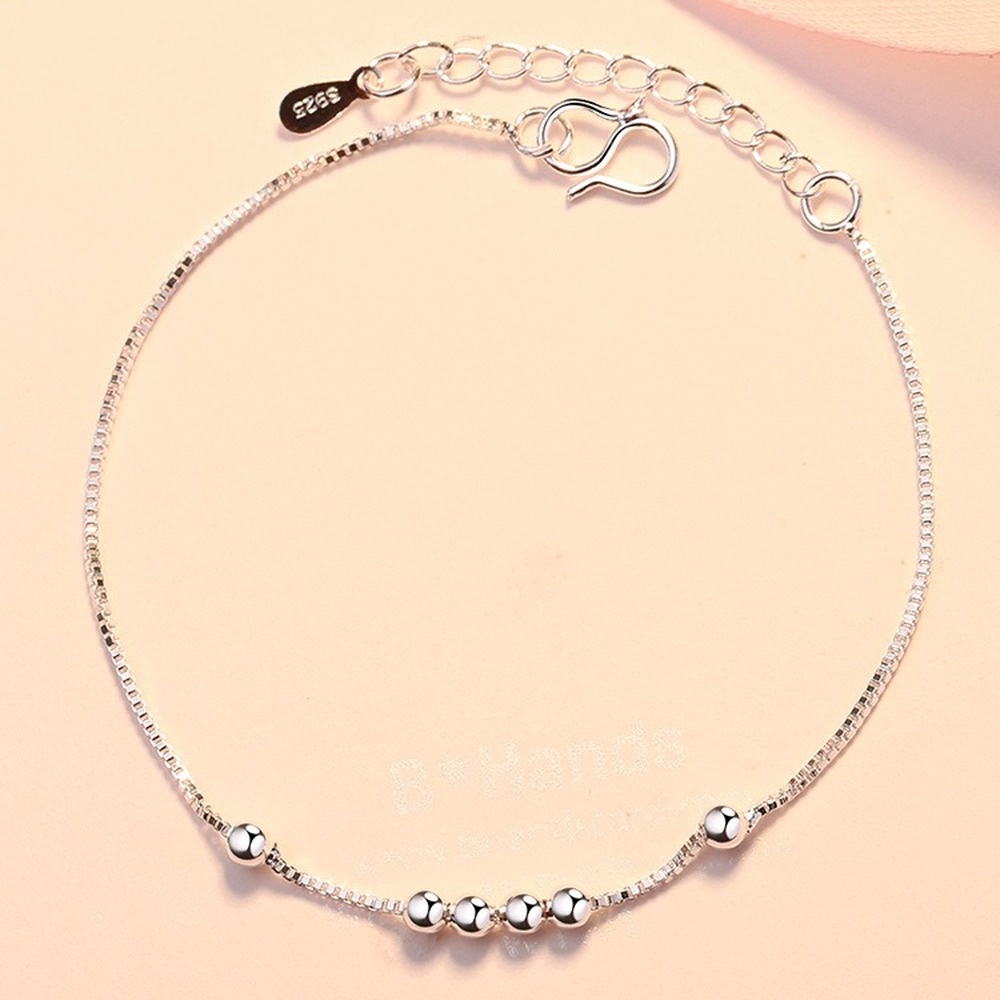 Gelang Sterling Silver 925 Hias Manik-Manik Permen Gaya Korea Untuk Wanita