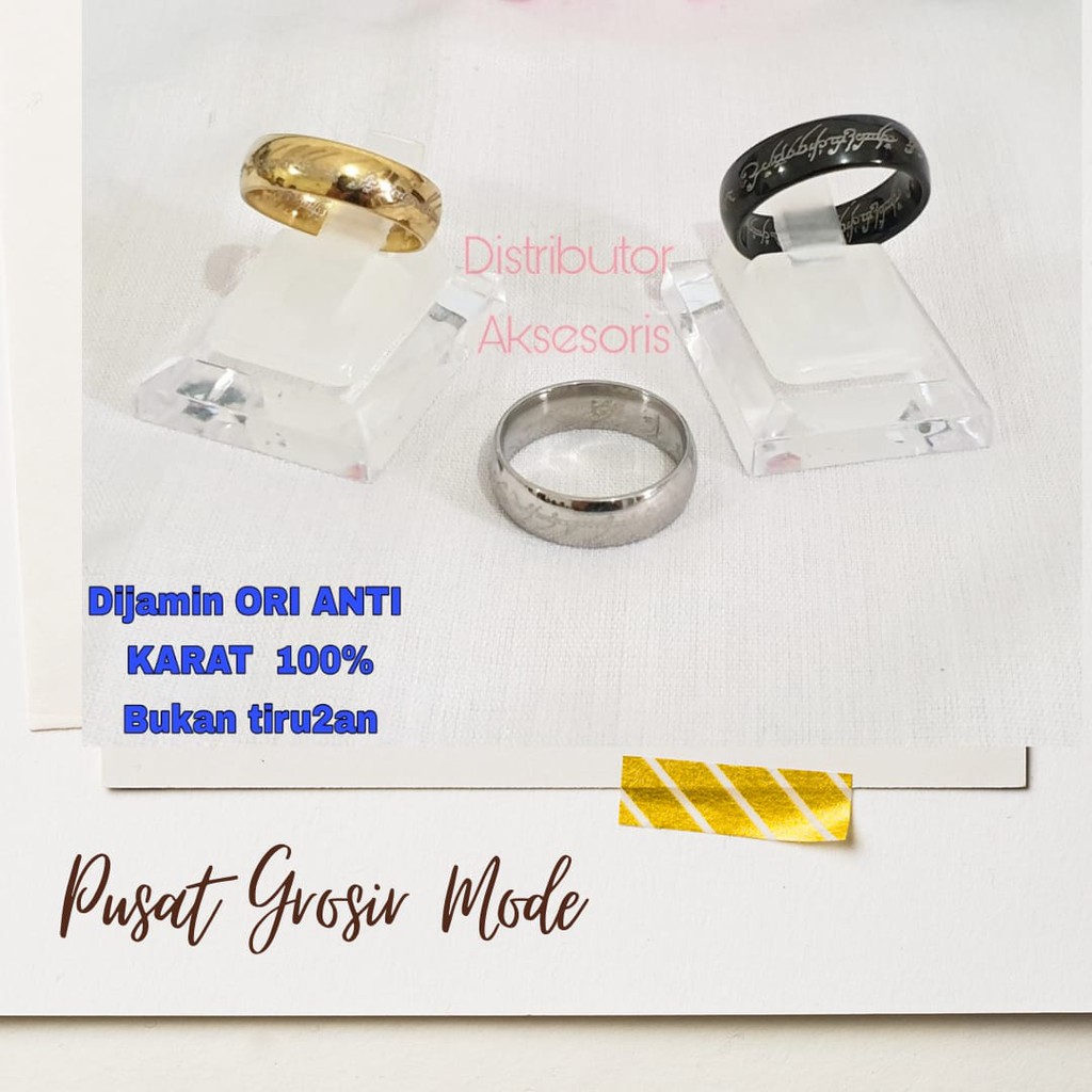 Cincin Couple Titanium Lord Of The Ring ANTI KARAT SELAMANYA PGM CT80