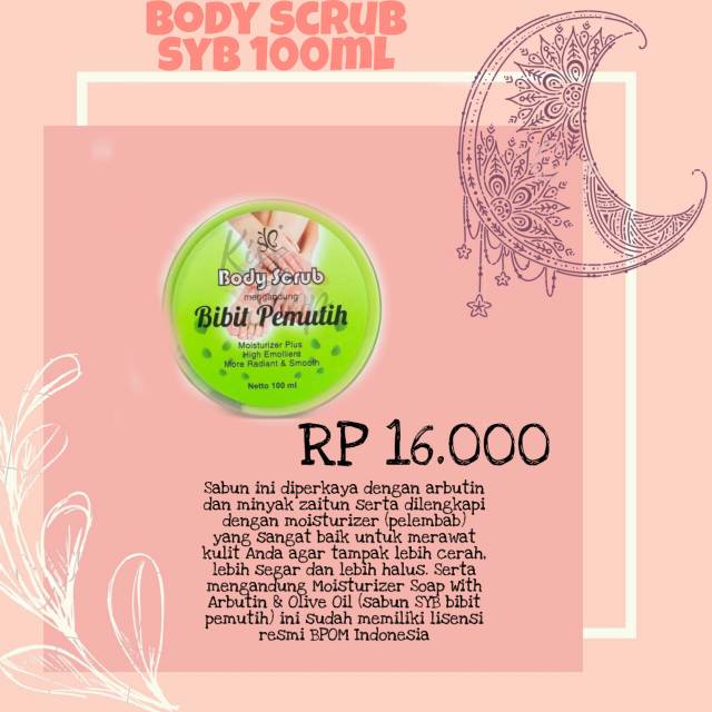 BODY SCRUB  BIBIT PEMUTIH / LULUR BADAN SYB BPOM