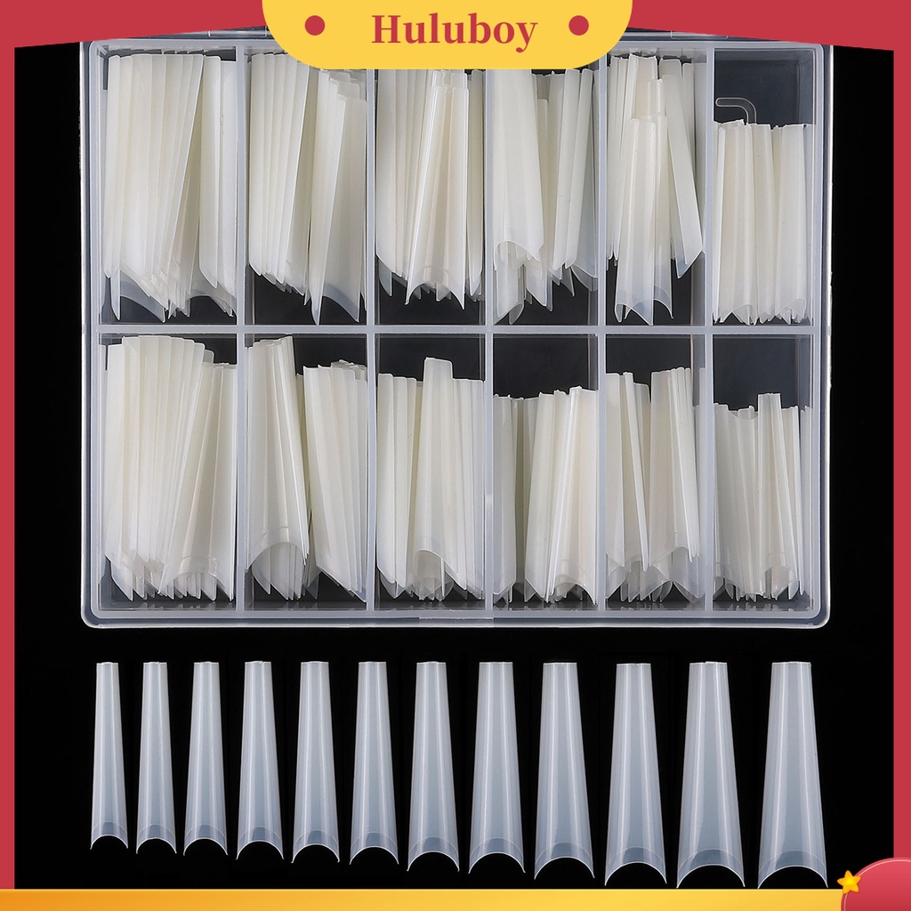 Huluboy Huluboy♡ 100 / 200 Pcs Cetakan Kuku Palsu Bahan ABS Reusable Untuk Manicure