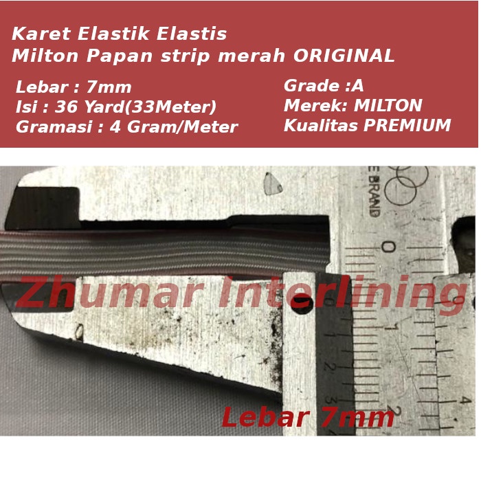 Karet Elastik Elastik Papan Karet Serba guna Lebar7 mm Milton Original isi 36 Yard