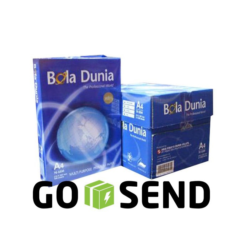 

BOLA DUNIA 70GR A4 F4 QUARTO G0SEND GR4B INSTAN ONLY / KERTAS PRINT / KERTAS FOTOCOPY