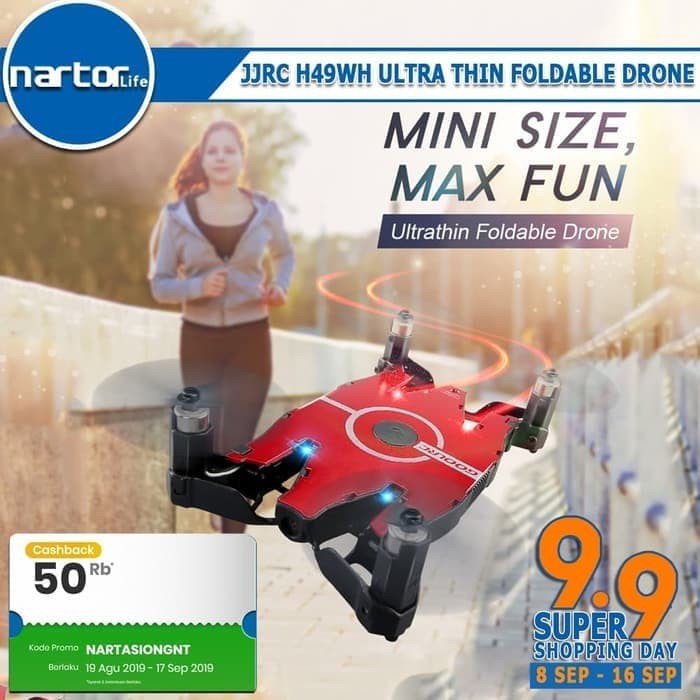 JJRC H49 H49WH DRONE LIPAT ULTRA THIN FOLDABLE DRONE WIFI FPV