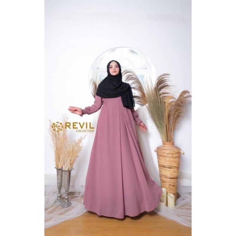 AQILLA DRESS_GAMIS BASIC POLOS CUBIT BAHAN CERUTTY BABYDOLL PREMIUM FULL FURING