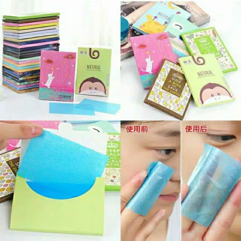 T&amp;Y Kertas Linen Tissue Penyerap Minyak Wajah 50Pcs Menyerap Minyak Muka Wajah Berlebihan Kertas Penyerap Minyak Wajah