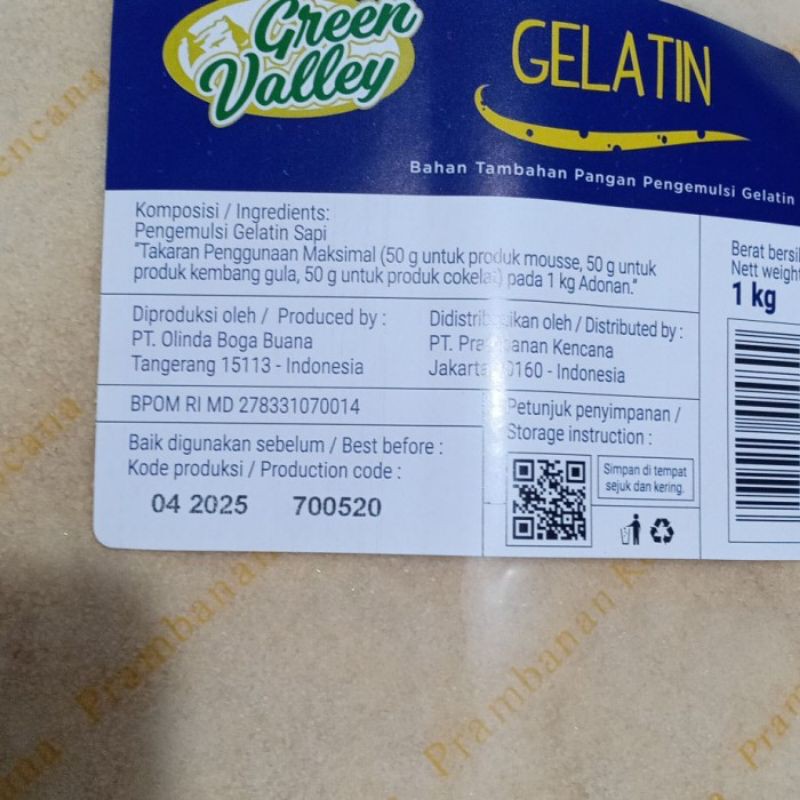 

gelatin bubuk halal ,500g