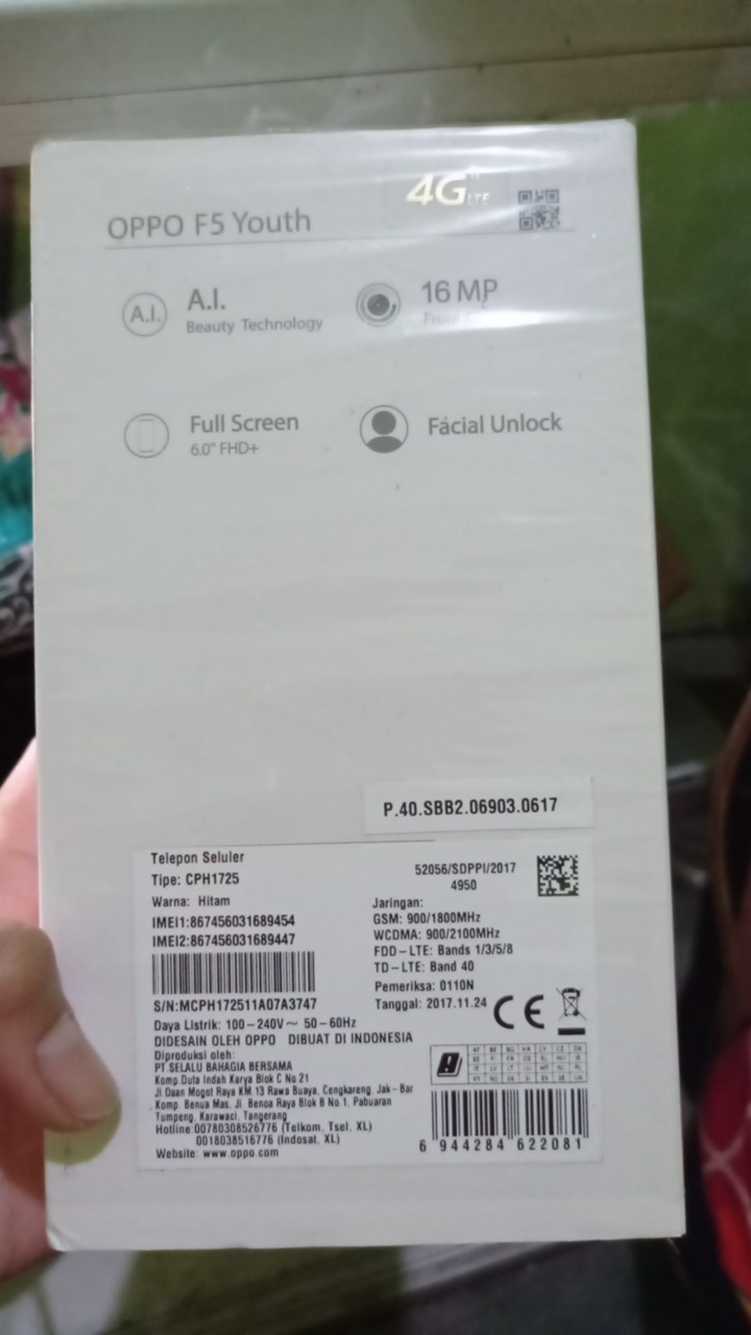 Dus Box Oppo F5 Youth Original