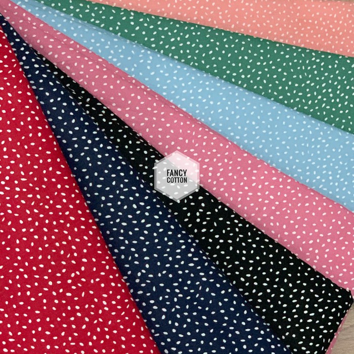 Promo kain katun jepang motif beras dasar warna - pink white Berkualitas