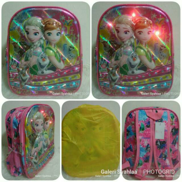 Tas Ransel Lampu Musik Anak TK Frozen