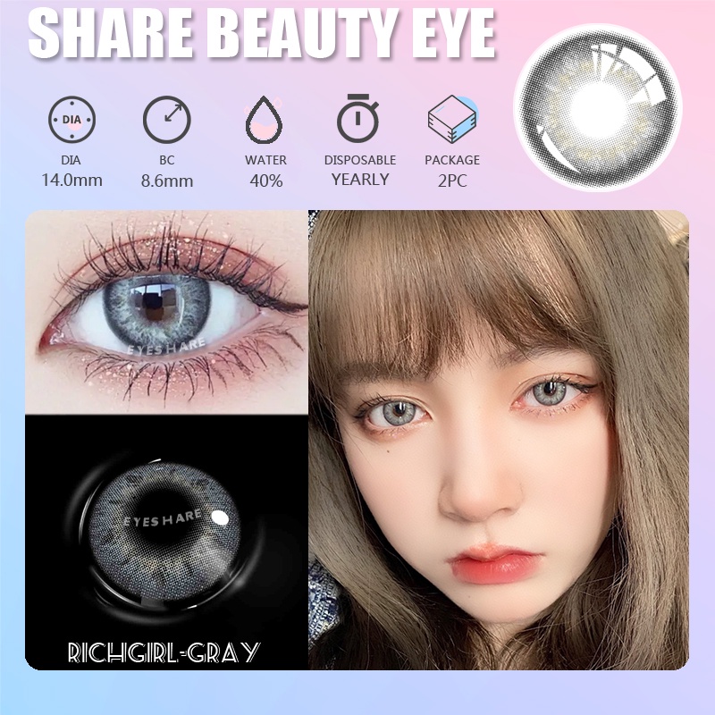 Exoticon Soflen Model Terbaru 2023 COD Fashion Softlens Murah Lensa Kontak Warna Alami Lensa Kontak Hijau - RICH GIRL Natural Eyes