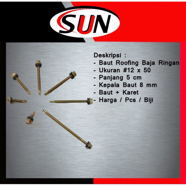 BAUT SKRUP SEKRUP ROOFING DRILING BAJA RINGAN 5 cm