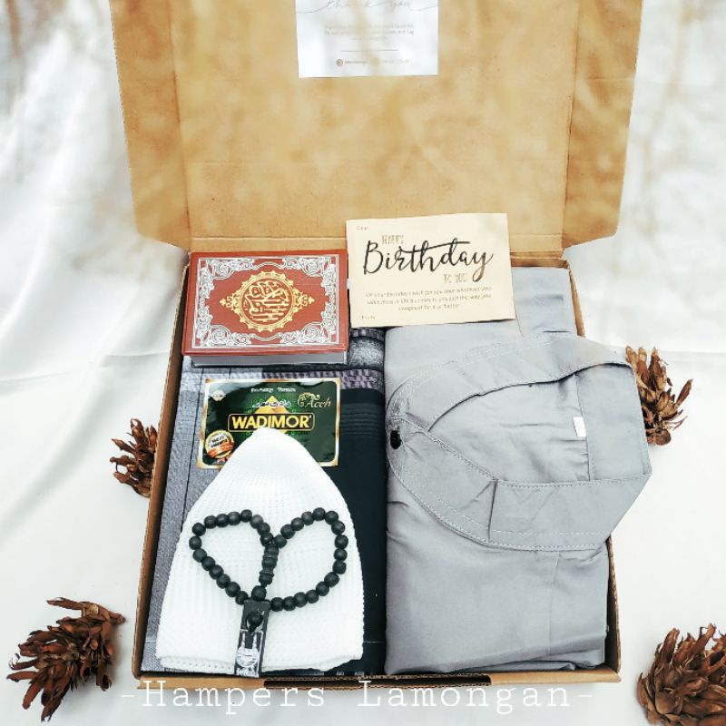 HAMPERS BAJU KOKO KURTA + SARUNG WADIMOR + AL QURAN / PAKET ALAT SHOLAT / PARCEL LEBARAN RAMADHAN PR