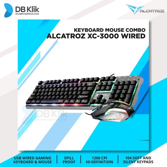 Keyboard Mouse Combo Alcatroz XC-3000 Wired 2400CPI - Alcatroz XC3000