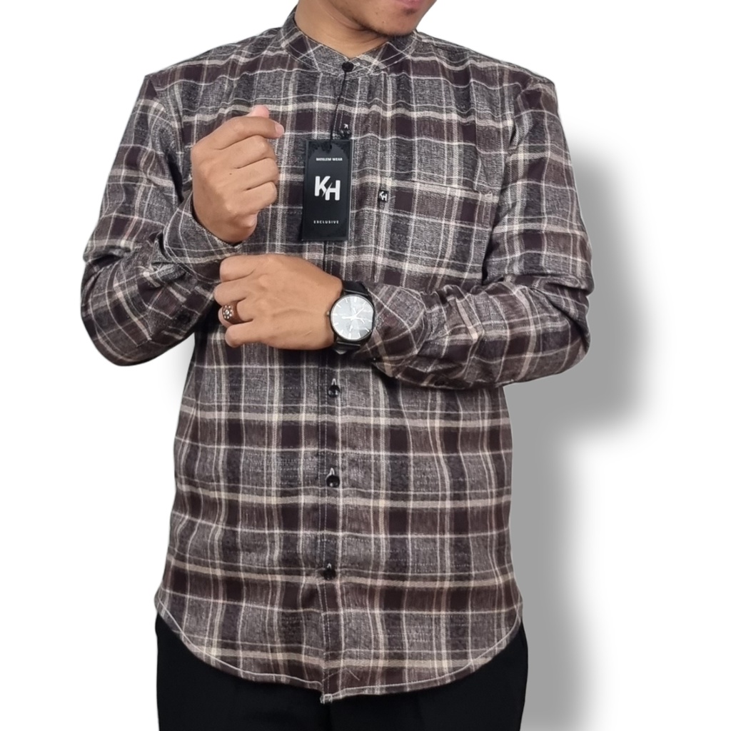 Kemko KH 031 Kemeja Koko Pria Lengan Panjang Katun Flanel High Quality