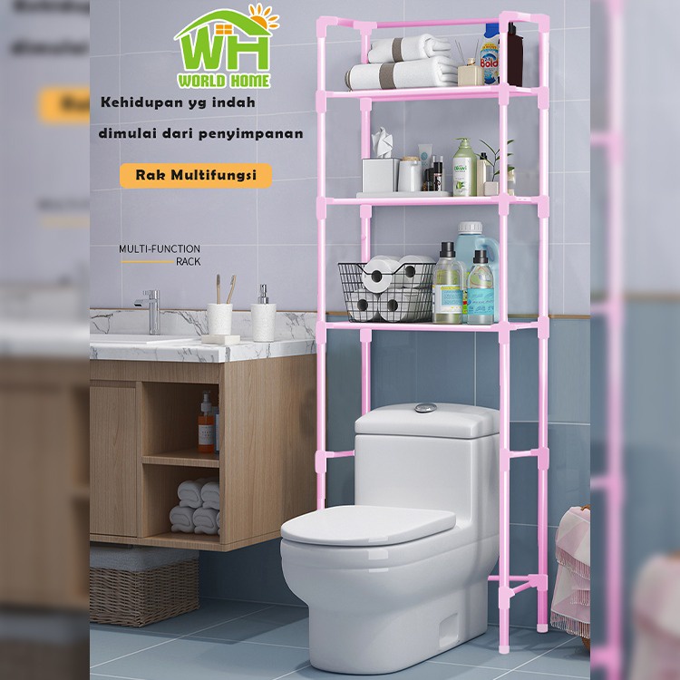 Rak Kamar Mandi WC Toilet Portable Organizer Tempat Tissue Sabun Kloset Serbaguna Standing