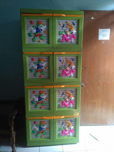 Lemari Plastik Boneka Besar Susun 4 Lemari Pakaian Boneka Besar/3dimensi  Susun 4 Karakter Anak Anak