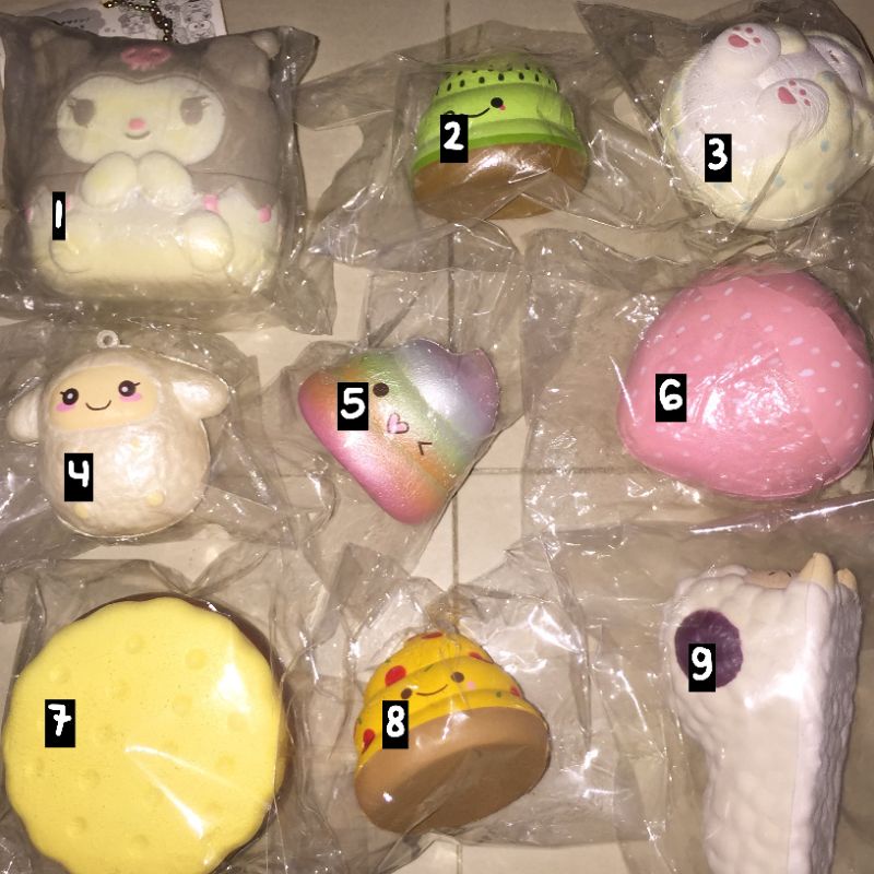 preloved mini licensed squishy sanrio chigiri kuromi puni maru crazy poo marumofubiyori sheep strawb