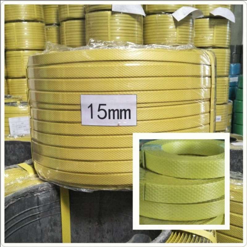 TALI KLEM PENGIKAT KARDUS STRAPPING BAND 15MMx6.5KG KUNING