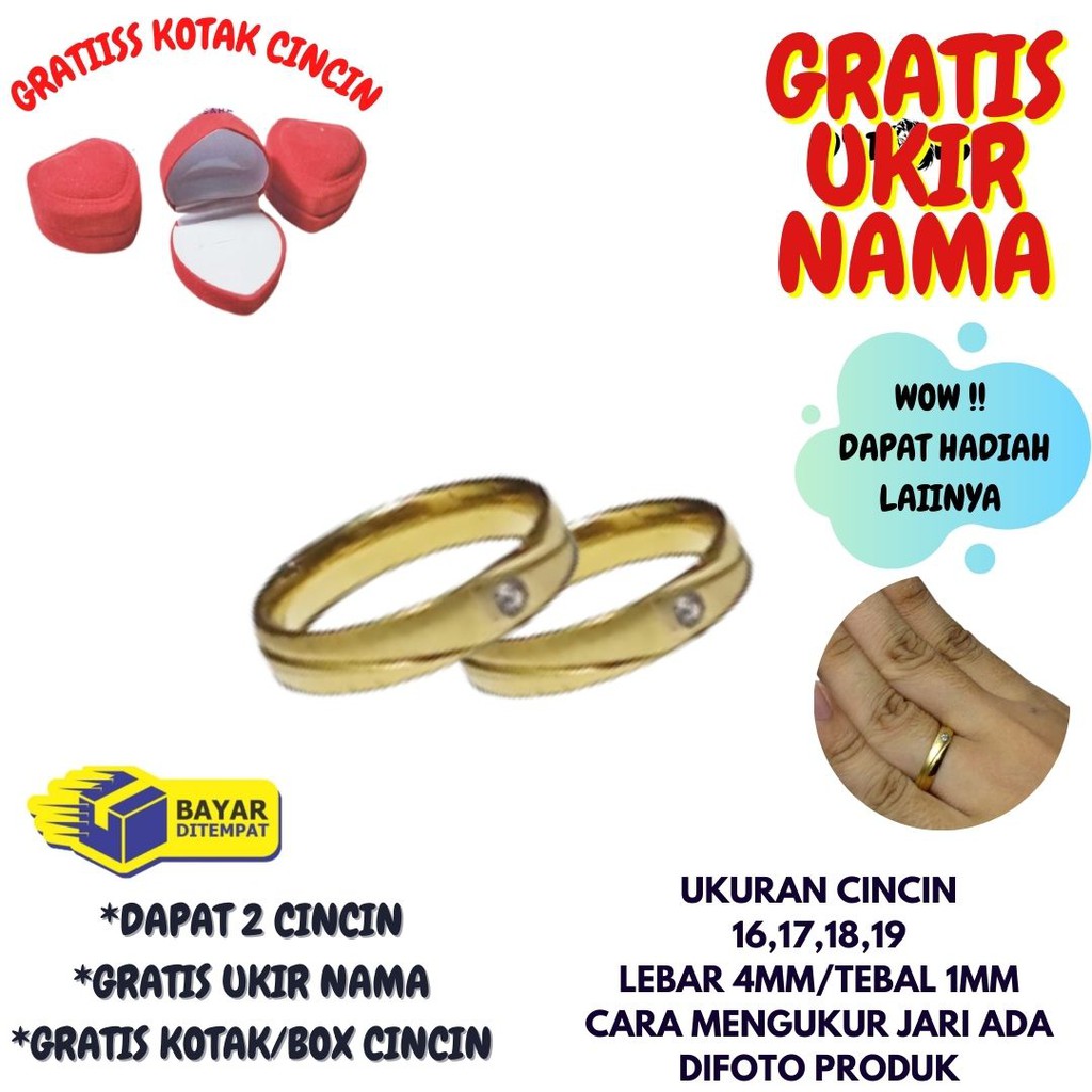 CINCIN NAMA,CINCIN COUPLE TITANIUM,CINCIN PASANGAN,DAPAT 2 CINCIN,GRATIS UKIR NAMA,GRATIS BOX/KOTAK CINCIN