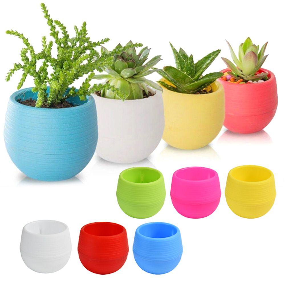 Nickolas1 Pot Bunga Mini Kecil Hijau Tanaman Balkon Sukulen Desktop Ornamen Tanaman Wadah Tanaman