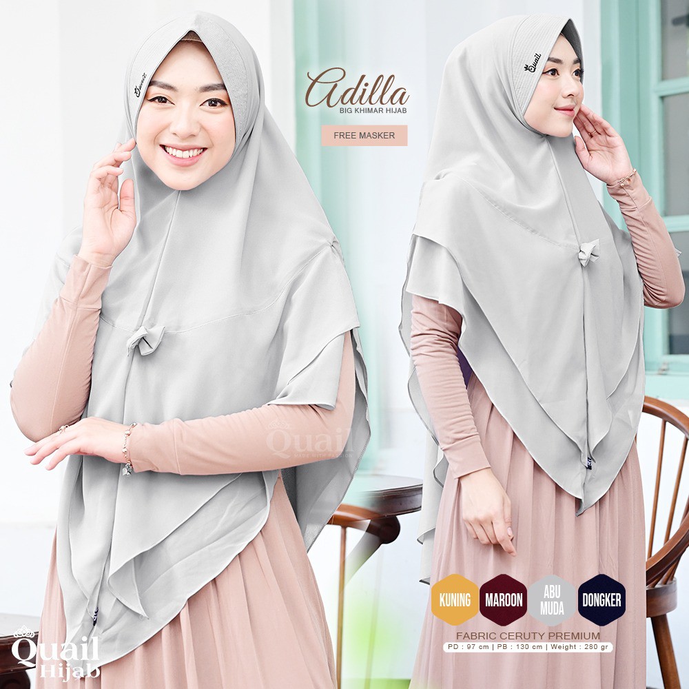 ADILLA Big khimar quail hijab bahan cerutty magnum murah ori