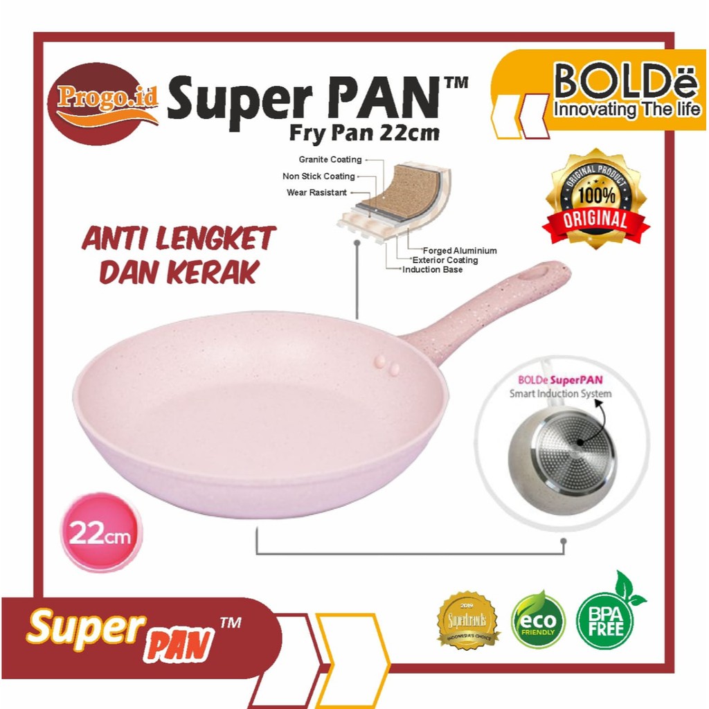 Teflon Anti Lengket Wajan Anti Lengket Penggorengan Anti Lengket Fry Pan Granite Anti Lengket BOLDe