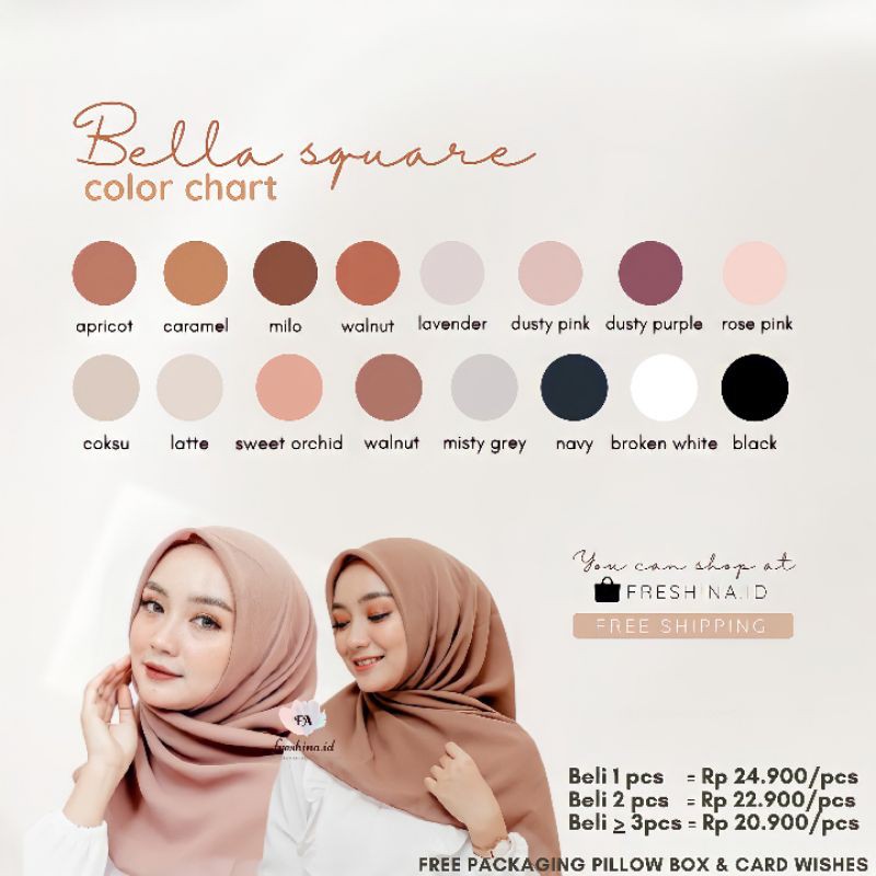 

Bella Square | FREE PACKAGING PILLOW BOX | TERMURAH | Freshina.id