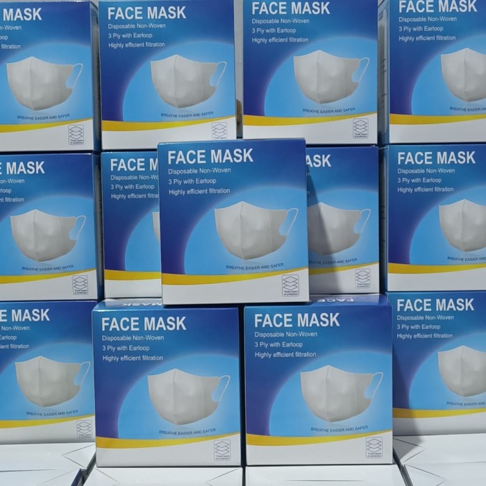 Masker 3ply Duckbill FaceMask isi 50pcsMasker 3 ply Duckbill FaceMask - DB Putih Ocare - GROSIR -