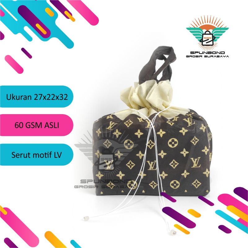 Tas hajatan/spunbond motif lv bintang model serut