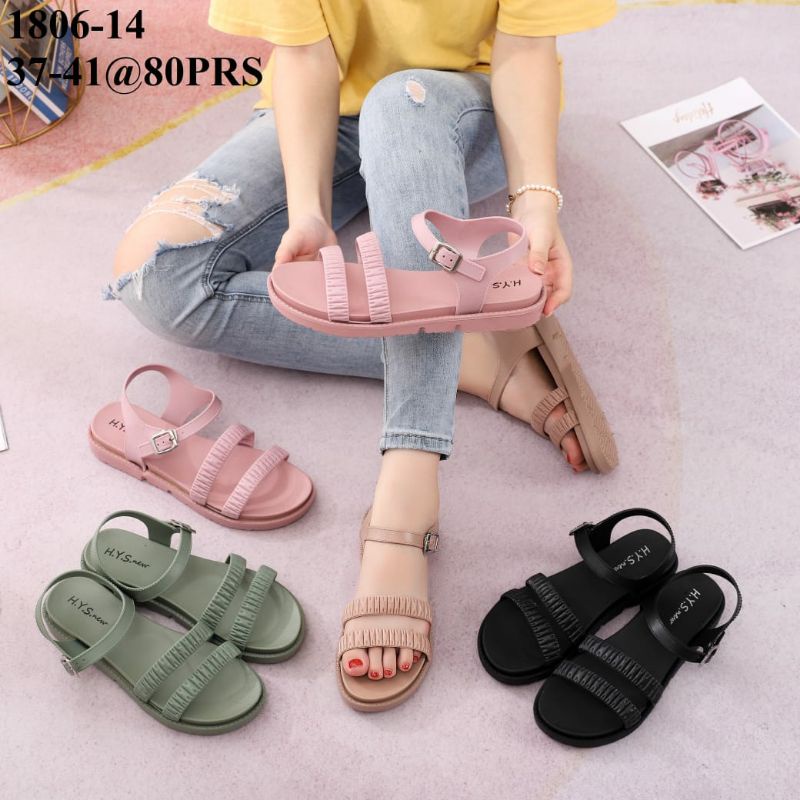 NEW H.Y.S SANDAL SEPATU JELLY IMPORT 1806-14 SANDAL SELOP WANITA SENDAL JELLY SELOP SANDAL IMPORT GE