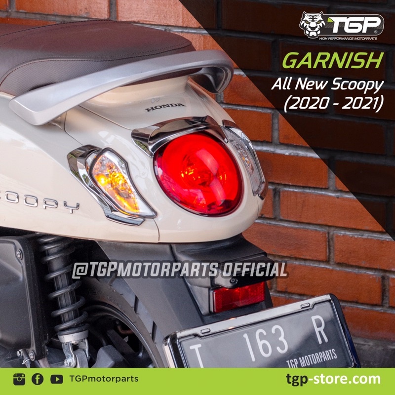 GARNISH SCOOPY NEW DEPAN BELAKANG SET GARNISH LIS LAMPU+lis sen scoopy new 2020-2022