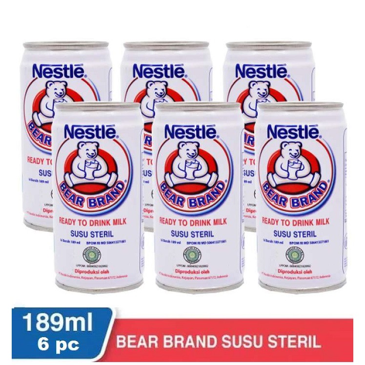 

PAKET HEMAT 6PCS SUSU BERUANG BEAR BRAND SUSU STERIL 189ML