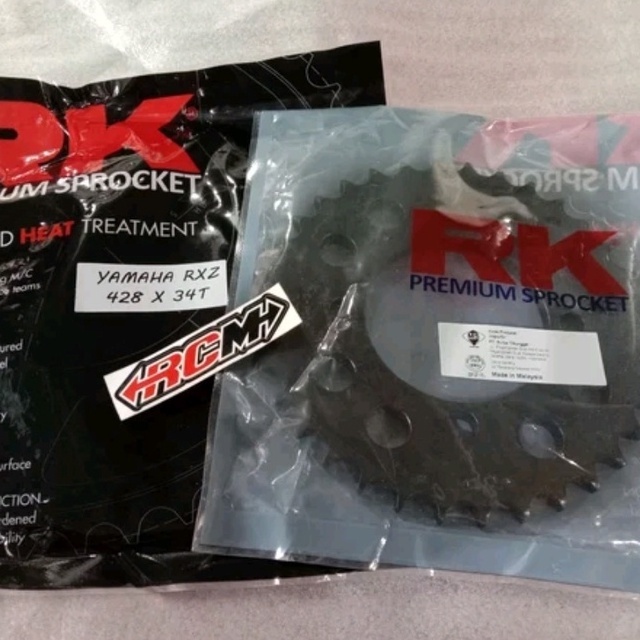 GIR GER SPROCKET GEAR BLK BELAKANG RXZ RXKING RX KING JUPITER Z MX OLD LAMA VEGA 428X34 T 428 X 34T 34 T HITAM BLACK ORI ORIGINAL RK ASLI