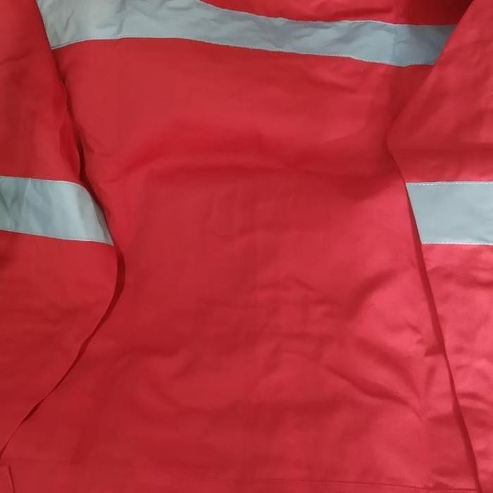wearpack atas bawah/baju kerja merah limited stock
