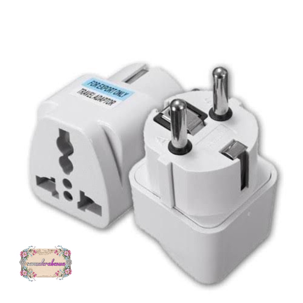 STEKER Adaptor Travel Charger / Sambungan Charger Kaki 3 ke Kaki 2 / EU KR Plug Adapter Converter SB3100