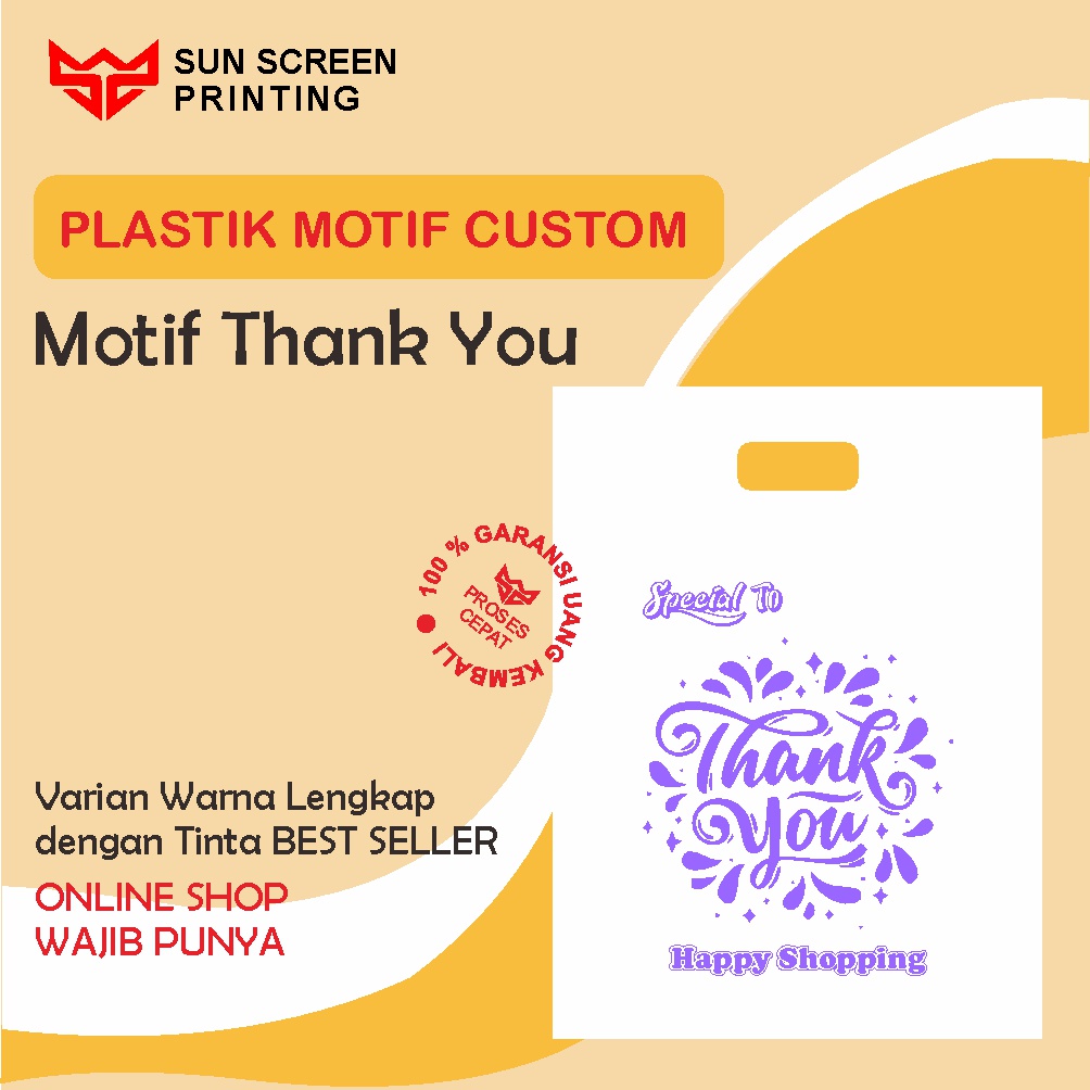 Kantong Plastik Olshop Custom Motif Thank You