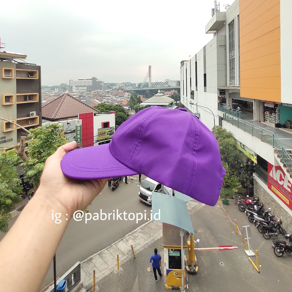 TOPI POLOS TOPI BASEBALL TOPI PRIA TOPI WANITA TOPI GROSIR TOPI MURAH (BAHAN TWILL RELL)-ungu