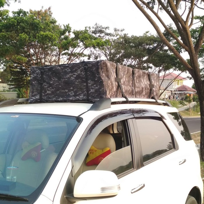 {BEKAS} Roof Bag Big Size Special Top Carrier/Roof Rack/Roof Rail/RoofBox - Cream Murah