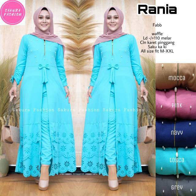Rania setelan long tunik busui dan celana panjang pensil set