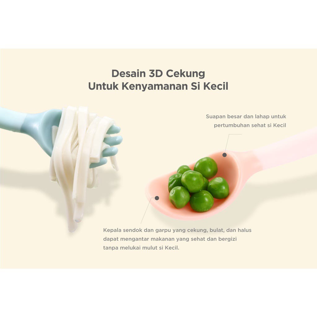 MUGU Bendable Spoon and Fork Sendok Garpu Anak free Case