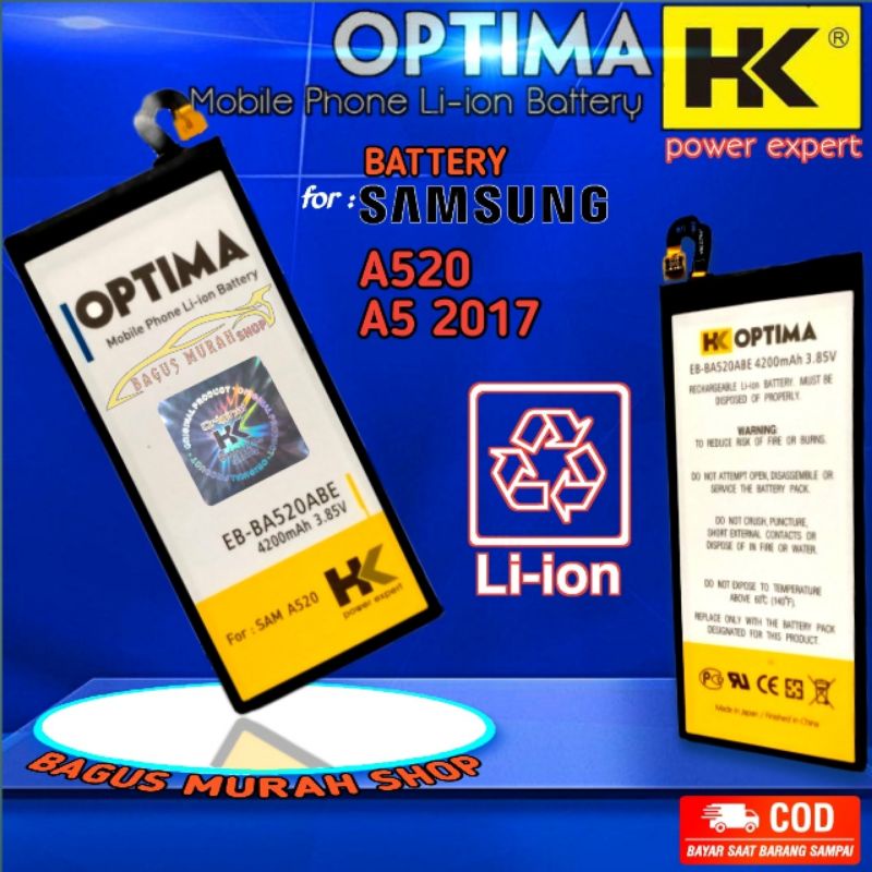 Baterai Batre Battery Samsung Galaxy A5 2017 A520 Duos BATRAI HANDPHONE DOUBLE POWER EB-BA520ABE