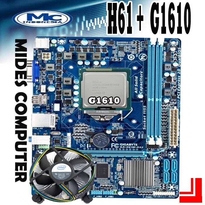 Motherboard 1155 H61 GIGABYTE + Processor Intel G1610