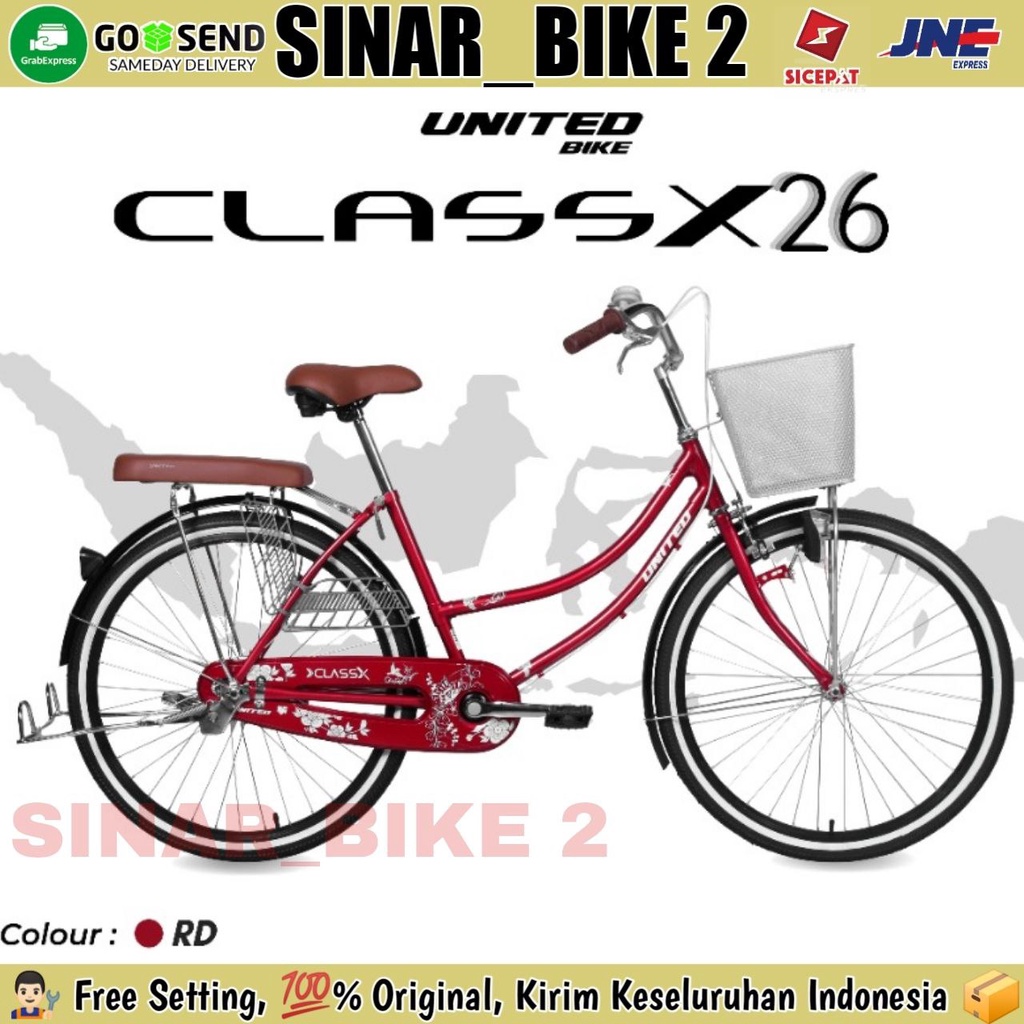 Sepeda Keranjang Dewasa UNITED CLASS X 26 Inch City Bike Mini CTB NEW