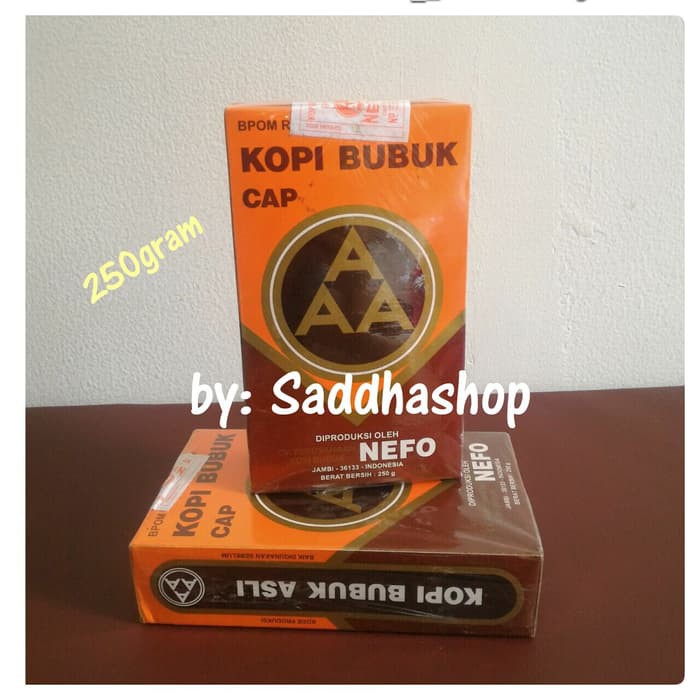 Kopi Murni Bubuk Hitam Excelsa Nikmat Asli Cap AAA Nefo Jambi 250gram - kkp159